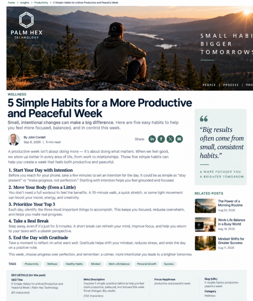 5 Simple Habits for a More Productive and Peaceful Week